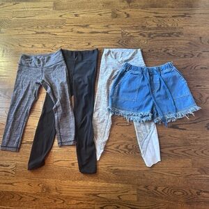 4 Random Lululemon Size 4 (3) Leggings & Denim Shorts Sz Small